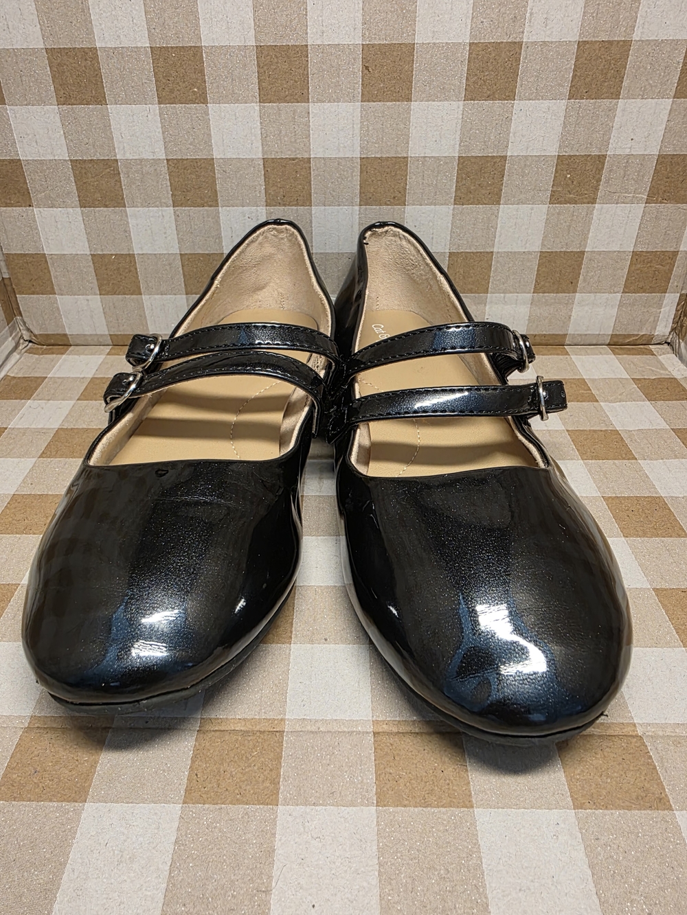 Cat & Jack Black Patent Double-Strap Mary Jane Flats